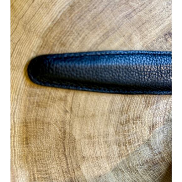 Martin Dingman Luxury Black Leather Men's Belt With Silver Accents size 95/38 - Picture 7 of 10